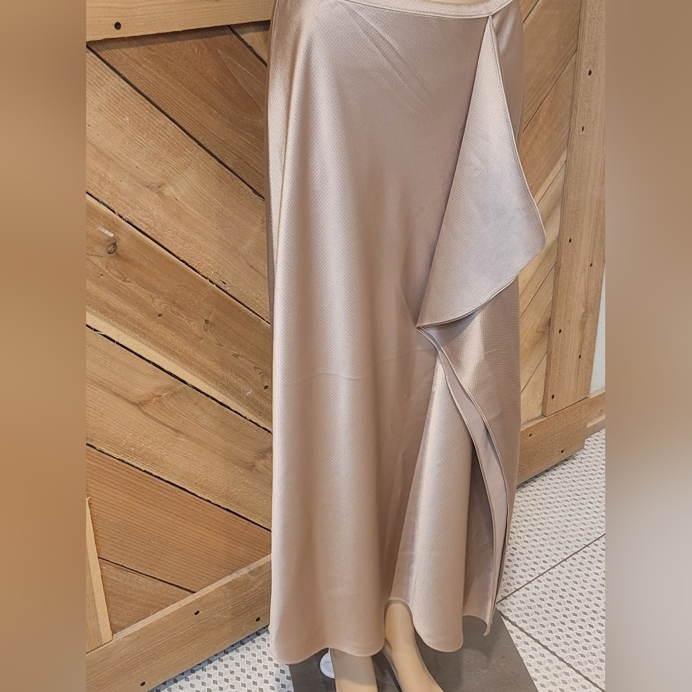 Trina Turk Sahel Satin Asymmetric Midi-Skirt - Picture 4 of 8